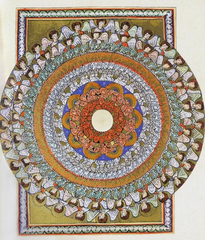 Il Coro degli Angeli. Miniatura dal Liber Scivias di Ildegarda di Bingen, c.1175 da German School