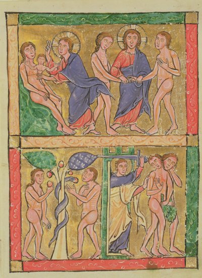 Creazione, matrimonio, tentazione ed espulsione di Adamo ed Eva, 1200 da German School