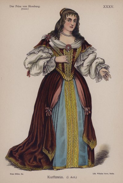 La duchessa di Brandeburgo, da Il principe di Homburg di Heinrich von Kleist da German School