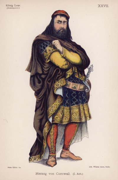 Il Duca di Cornovaglia, da Re Lear di Shakespeare da German School