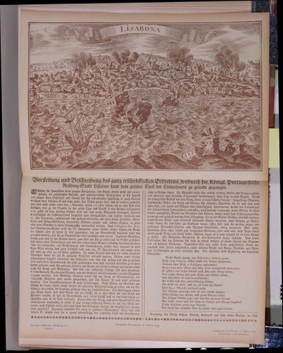 Il Grande Terremoto del 1755 a Lisbona, copia facsimile di un
