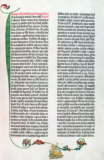 La Bibbia di Gutenberg, Magonza c.1450-55 da German School