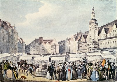La Fiera di Lipsia nel 1830 da German School