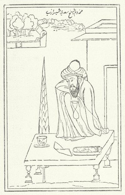 Il poeta persiano Saadi (incisione) da German School
