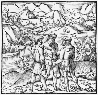 Il giuramento del Rutli, illustrazione da Cosmographie Universelle di Sebastien Munster (1488-1552) Basilea, pubblicato nel 1559 da German School