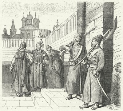 Gli Streltsy sotto il regno di Pietro il Grande di Russia (incisione) da German School