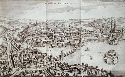 La città di Lucerna, Svizzera, da 
