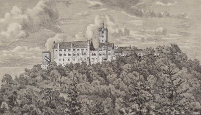 Il Wartburg, castello che domina la città di Eisenach, Turingia, Germania da German School