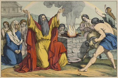 Il sacrificio di Noè, illustrazione da L