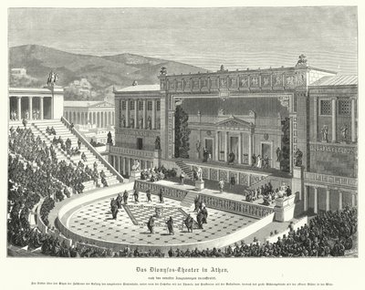 Teatro di Dioniso Eleutereo, Atene, Antica Grecia (incisione) da German School