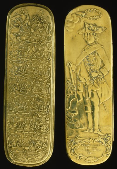 Scatola di tabacco raffigurante Federico II e le sue vittorie da German School