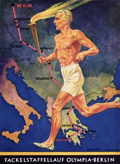 Portatore della torcia ai Giochi Olimpici di Berlino, 1936 da German School