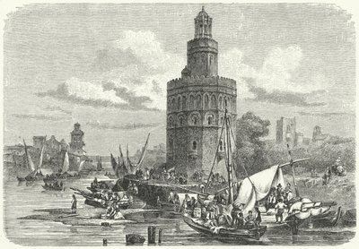 Torre del Oro, Siviglia, Spagna (incisione) da German School