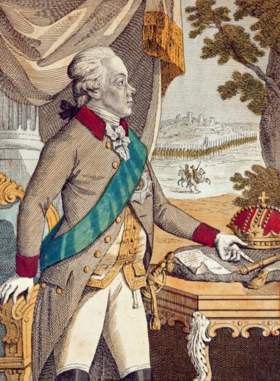Zar Paolo I di Russia (incisione a colori) da German School