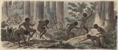 Due tribù di aborigeni australiani che combattono da German School