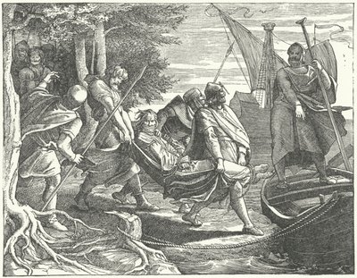 Valdemaro II di Danimarca fatto prigioniero da Enrico I, conte di Schwerin da German School