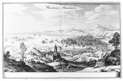 Veduta di Marsiglia, da Topographia Galliae di Martin Zeiller, pubblicato 1655-61 da German School