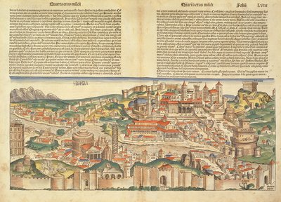 Vista della città di Roma, dal Nuremberg Chronicle di Hartmann Schedel, 1493 da German School