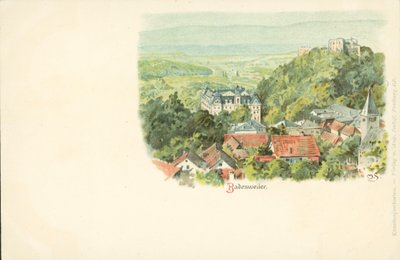 Veduta della città di Badenweiler, Germania da German School