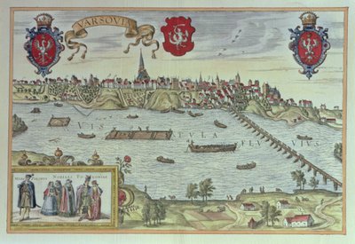 Veduta della città di Varsavia accanto al fiume Vistola, da 