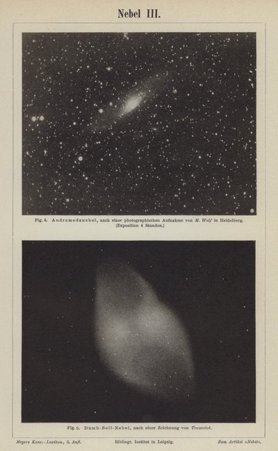 Vedute della Nebulosa di Andromeda e della Nebulosa Manubrio da German School