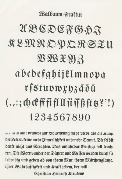 Walbaum Fraktur da German School