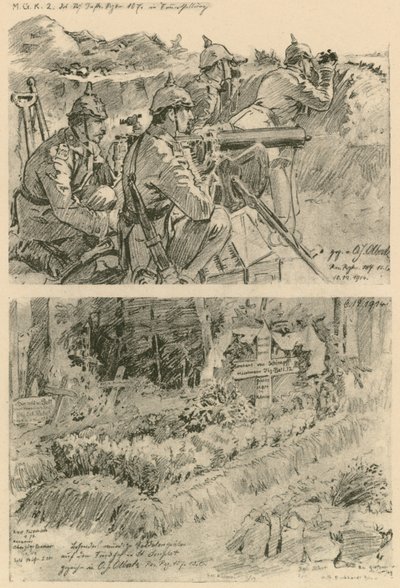 Scena di campo di battaglia occidentale da German School