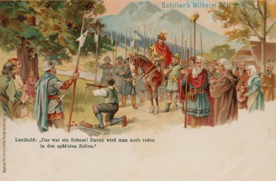 Guglielmo Tell che spara alla mela sulla testa del figlio da German School