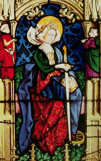 Vetrata raffigurante Santa Caterina, da Partenheim, c.1440 da German School