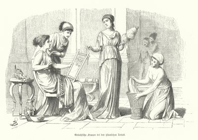 Donne che fanno i lavori domestici nell