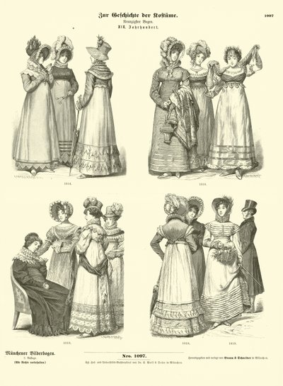 Costume femminile, XIX secolo da German School