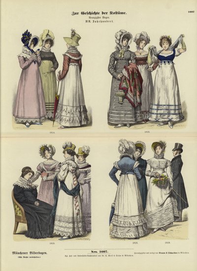 Costumi femminili, XIX secolo da German School
