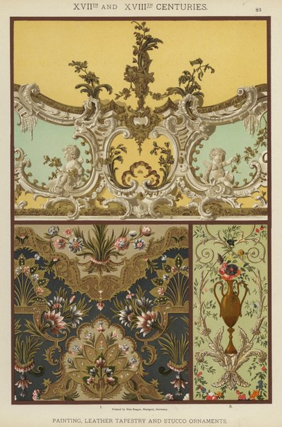 XVII e XVIII secolo, pittura, arazzi in pelle e ornamenti in stucco da German School