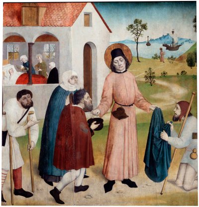 San Gil che distribuisce i suoi beni ai poveri, c. 1470-1480 da German master.