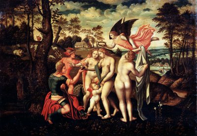 Il giudizio di Paride, metà del XVI secolo da German master.