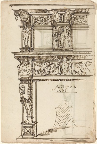 Camino palaziale con Mercurio e Speranza [recto] da German or Austrian 16th Century