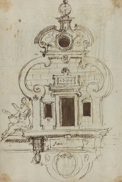 Monumento murale con una sfera armillare (verso) da German or Austrian 16th Century