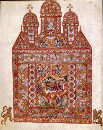 Natività. Miniatura del Codex Egberti della scuola di Reichenau da German School