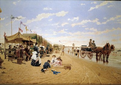 Spiaggia di Sanlucar, XIX secolo (pittura a olio) da Germán Álvarez Algeciras