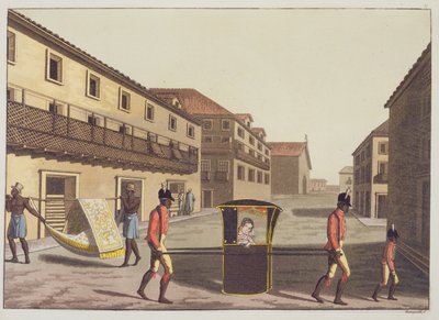 Lettighe in via San Sebastiano da Gerolamo Fumagalli