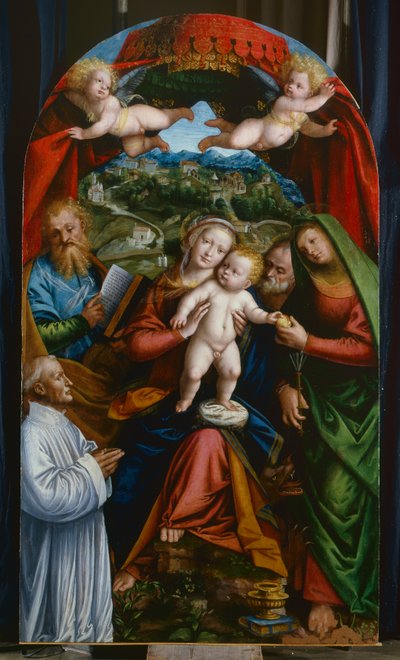 Madonna col Bambino e Santa Marta, San Giacomo, San Giuseppe e un donatore, c.1543 da Gerolamo Giovenone