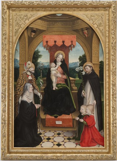 Madonna in trono con il Bambino tra i Santi Abbondio e Domenico, il committente Ludovica Buronzo e i suoi figli Pietro e Girolamo da Gerolamo Giovenone