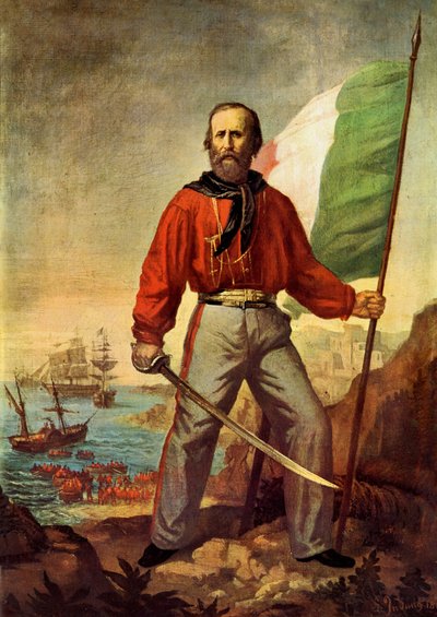 Ritratto di Giuseppe Garibaldi durante lo sbarco dei Mille a Marsala da Gerolamo Induno