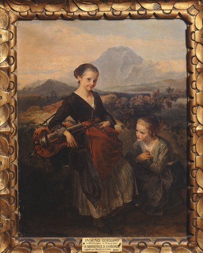 La donna che suona la ghironda da Gerolamo Induno