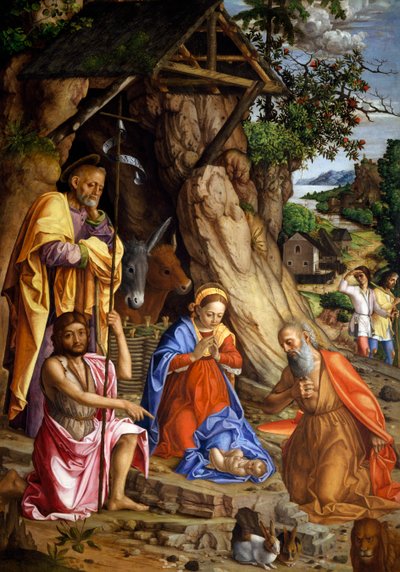 Natività con conigli, c.1500 da Gerolamo dai Libri