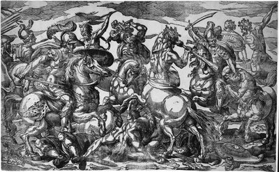 Battaglia dei Lapiti e dei Centauri, circa 1600 da Geronima Cagnaccia Parasole