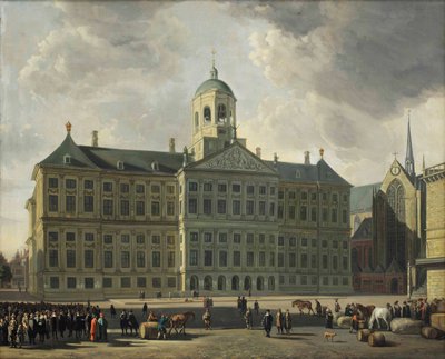 Una Vista del Dam con il Nuovo Municipio, la Nieuwe Kerk e la Waag, Amsterdam da Gerrit Adriaensz Berckheyde