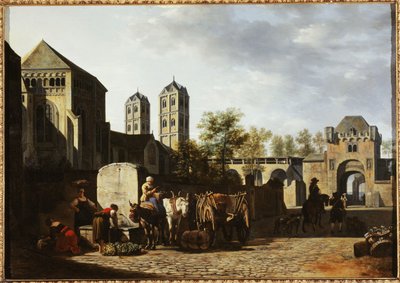 Fontana pubblica e chiesa di San Gereone a Colonia, ca. 1670 da Gerrit Adriaensz Berckheyde