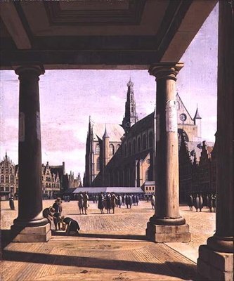 Veduta di Haarlem con la Groote Kerk da Gerrit Adriaensz Berckheyde