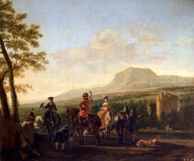 Falconeria, 17° secolo da Gerrit Berckheyde